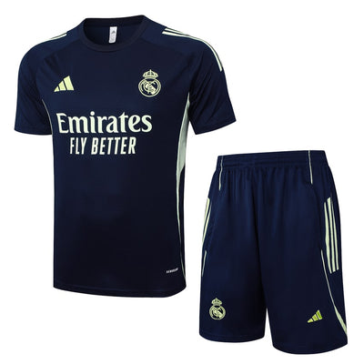 Ensemble Maillot Short Real Madrid Homme/Enfant 2025 2026 Bleu Sombre