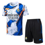 Ensemble Maillot Short Real Madrid Homme/Enfant 2025 2026 Bleu Tache 1