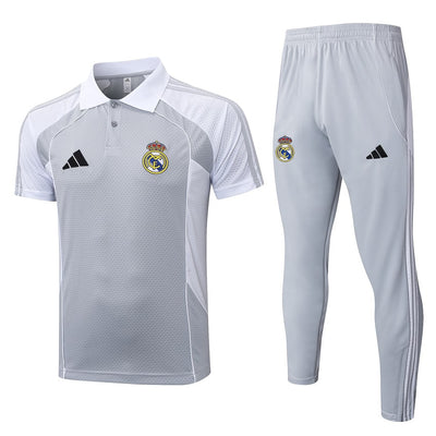 Polo Real Madrid Homme 2025 2026 Gris Blanc