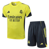 Ensemble Maillot Short Real Madrid Homme/Enfant 2025 2026 Jaune 1