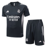 Ensemble Maillot Short Real Madrid Homme/Enfant 2025 2026 Noir Clair 1