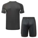 Ensemble Maillot Short Real Madrid Homme/Enfant 2025 2026 Noir Jaune 2