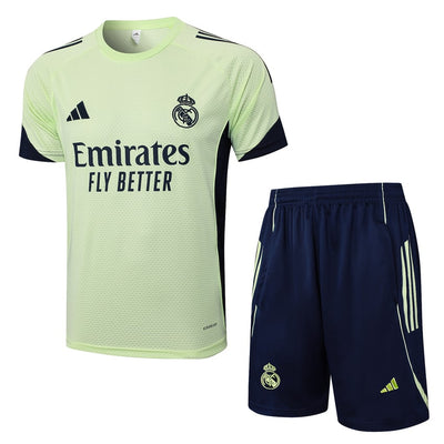 Ensemble Maillot Short Real Madrid Homme/Enfant 2025 2026 Vert Clair