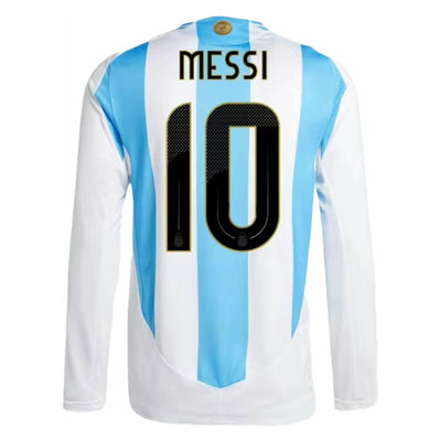 Maillot Argentine Messi Manches Longues Homme Domicile 2024 2025