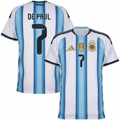 Maillot Argentine De Paul 3 étoiles Domicile Homme 2026 2027