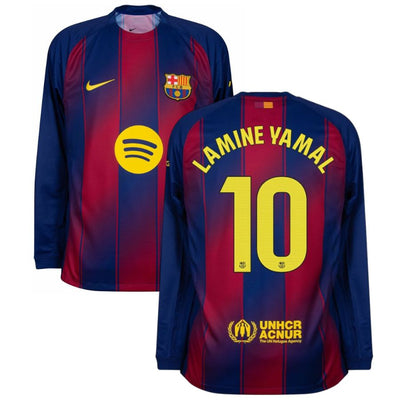 Maillot Lamine Yamal Barca Manches Longues Domicile Homme 2025 2026