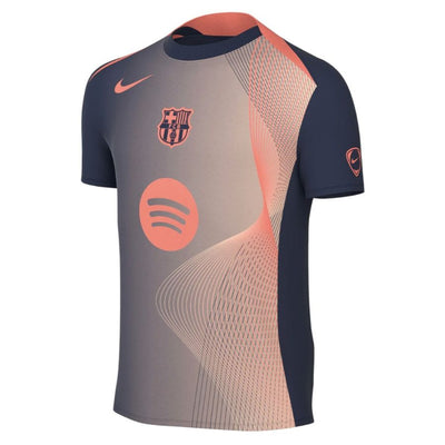 Maillot Pre-Match Barcelone 2025 2026 Homme/Enfant Bleu/Orange | Foot Sport