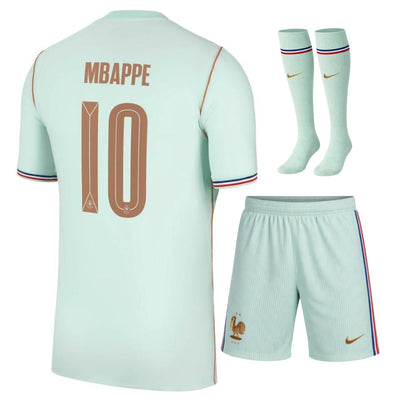 Nouveau Maillot Kit Enfant France Mbappe Exterieur Vert Coupe du Monde 2026