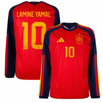 Maillot Espagne Lamine Yamal 10 Homme Domicile Manches Longues 2026 2027