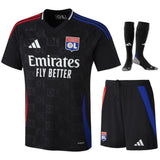 Maillot Lyon OL Kit Enfant Exterieur 2024 2025 Noir | Foot Sport 1