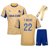 Maillot Kit Enfant Marseille T.Weah Or Fourth 2025 2026 1