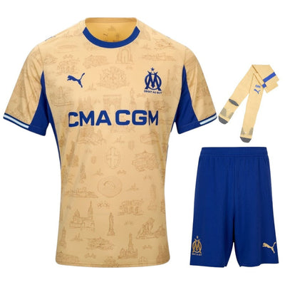 Maillot Kit Enfant Marseille Pavard Or Fourth 2025 2026