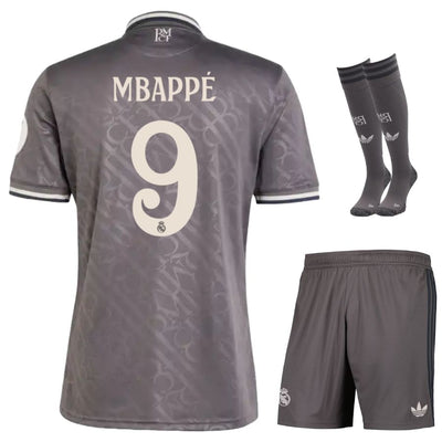 Maillot Mbappe Real Madrid Kit Enfant Third 2024 2025 Noir