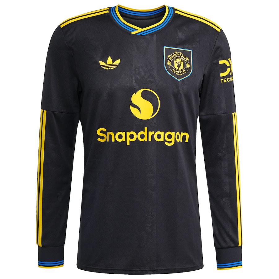 Maillot Manches Longues Manchester United Third Homme 2025 2026 Noir | Foot Sport
