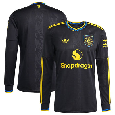 Maillot Manches Longues Manchester United Third Homme 2025 2026 Noir | Foot Sport