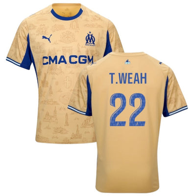 Maillot Marseille T. Weah Or Fourth Homme 2025 2026
