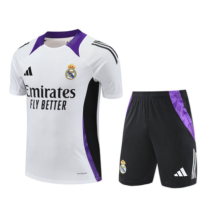 Maillot Training Real Madrid Blanc Violet Homme/Enfant 2024-2025