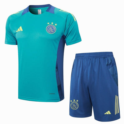 Ensemble Maillot Short Ajax Amsterdam Homme/Enfant 2024 2025 Bleu Ocean