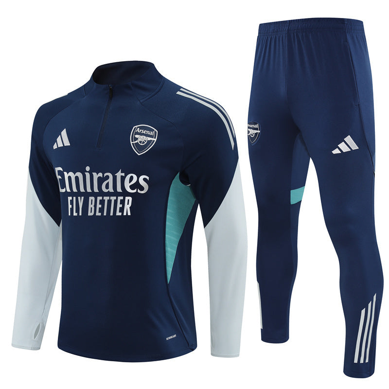 Survetement Arsenal Training Homme/Enfant 2025 2026 Blanc Bleu