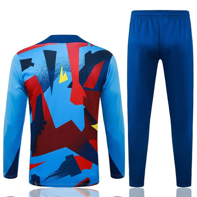 Survetement Barcelone Training Homme/Enfant 2025 2026 Bleu Motif