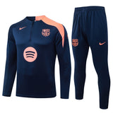 Survetement Barcelone Veste Homme/Enfant 2025 2026 Bleu Orange Clair 1