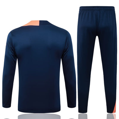 Survetement Barcelone Veste Homme/Enfant 2025 2026 Bleu Orange Clair