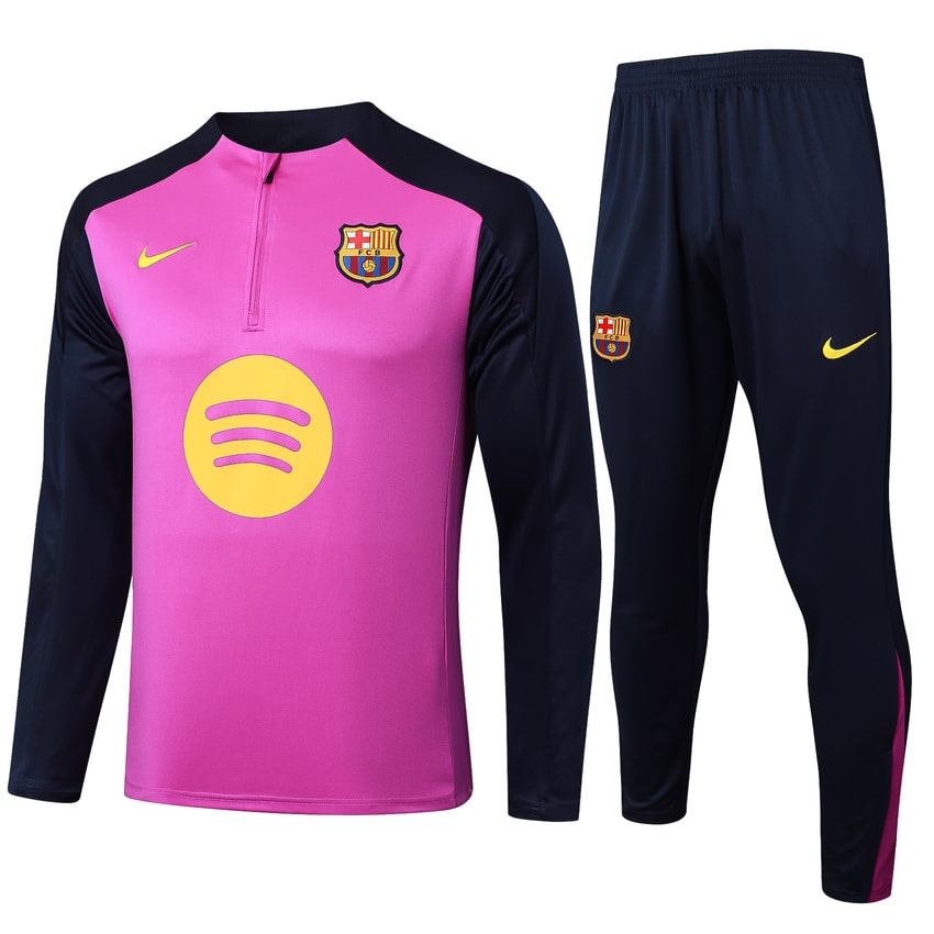 Survetement Barcelone Training Homme/Enfant  2025 2026 Rose Noir | Foot Sport