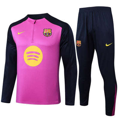 Survetement Barcelone Training Homme/Enfant 2025 2026 Rose Noir | Foot Sport