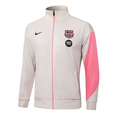 Survetement Barcelone Veste Homme/Enfant  2025 2026 Beige Rose | Foot Sport