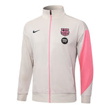Survetement Barcelone Veste Homme/Enfant  2025 2026 Beige Rose | Foot Sport 2