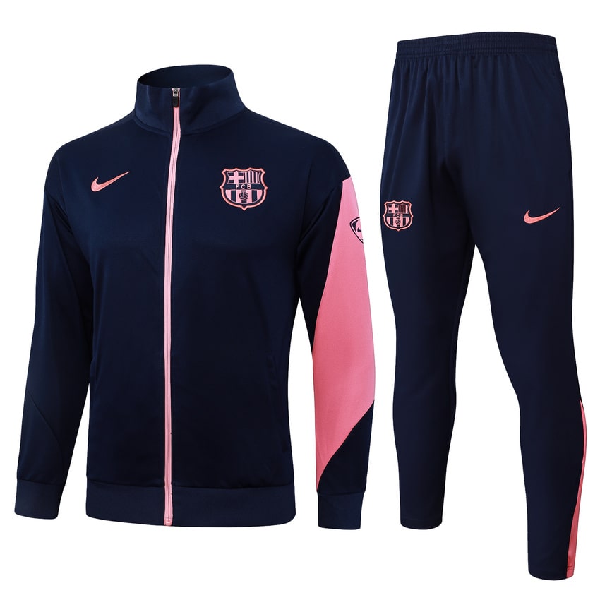 Survetement Barcelone Veste Homme/Enfant  2025 2026 Bleu Rose | Foot Sport