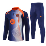 Survetement Barcelone Training Homme/Enfant 2025 2026 Bleu Orange 1