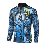 Survetement Bresil Training Homme/Enfant 2024 2025 Bleu Motif 3