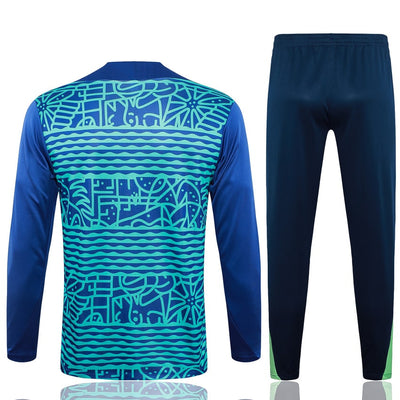 Survetement Bresil Training Homme/Enfant 2024 2025 Bleu Vert