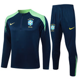 Survetement Bresil Training Homme/Enfant 2024 2025 Bleu Foncé 1