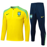 Survetement Bresil Training Homme/Enfant 2024 2025 Jaune 1