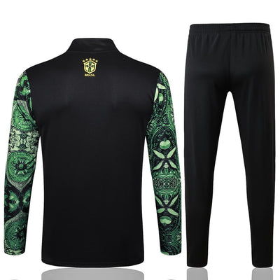 Survetement Bresil Training Homme/Enfant 2024 2025 Vert Motif