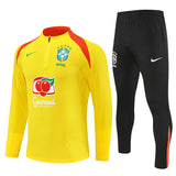 Survetement Bresil Training Homme/Enfant 2025 2026 Jaune 1