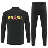 Survetement Bresil Training Homme/Enfant 2026 2027 Noir Jaune 2
