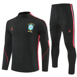 Survetement Bresil Training Homme/Enfant 2026 2027 Noir Orange 1