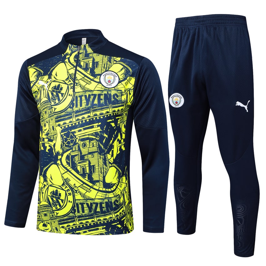 Survetement Manchester City Training Homme/Enfant 2024 2025 Jaune Noir | Foot Sport