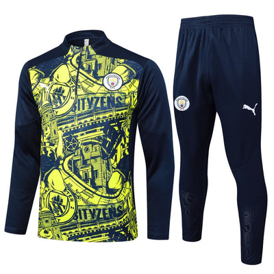 Survetement Manchester City Training Homme/Enfant 2024 2025 Jaune Noir | Foot Sport