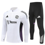 Survetement Manchester United Training Homme/Enfant 2025 2026 Blanc Violet 1