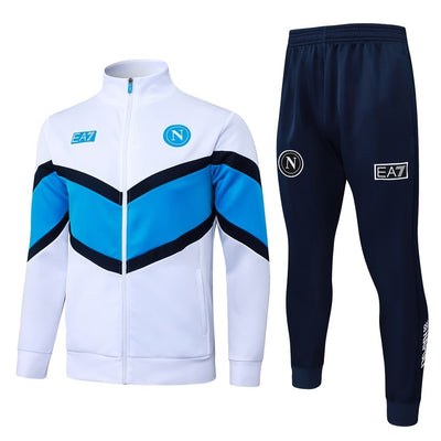 Survetement Naples Veste Homme/Enfant 2025 2026 Blanc Bleu