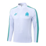 Survetement Marseille OM Training Homme/Enfant 2025 2026 Blanc Bleu Foncé 3