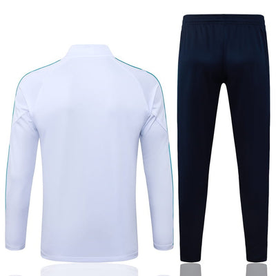 Survetement Marseille OM Training Homme/Enfant 2025 2026 Blanc Bleu Foncé