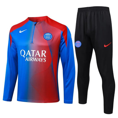 Survetement PSG Training Homme/Enfant 2025 2026 Bleu Rouge