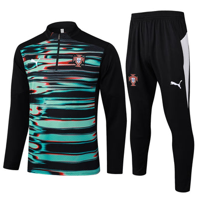 Survetement Portugal Training Homme/Enfant 2024 2025 Vert Noir