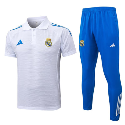 Polo Real Madrid Homme 2025 2026 Blanc Bleu