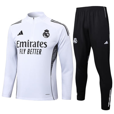 Survetement Real Madrid Training Homme/Enfant 2025 2026 Blanc Clair | Foot Sport